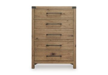 Alternative view of Ridgester Light Brown Five Drawer Chest