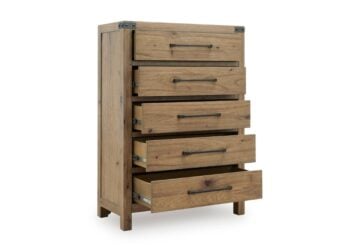 Ridgester Light Brown Five Drawer Chest - Image 3