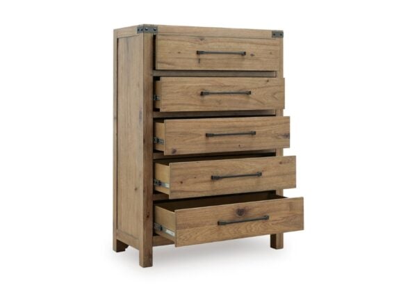 Ridgester Light Brown Five Drawer Chest - Image 3