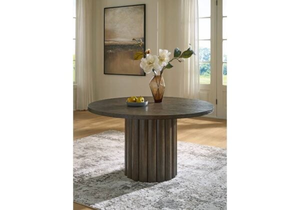 Radkin Burnished Brown Round Dining Room Table - Image 2