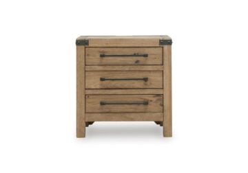Alternative view of Ridgester Light Brown Three Drawer Chest Nightstand