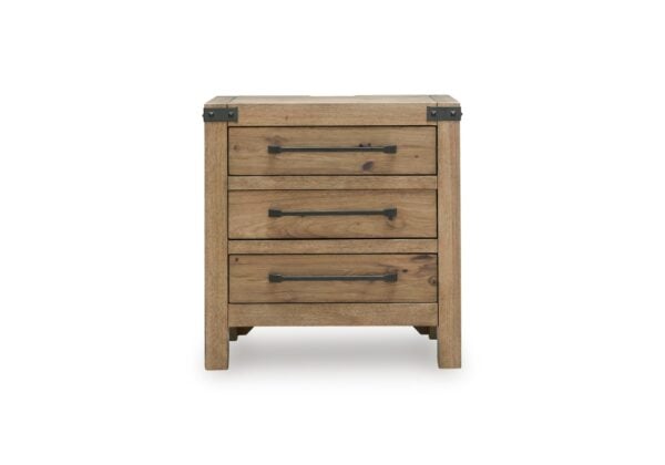 Ridgester Light Brown Three Drawer Chest Nightstand - Image 2