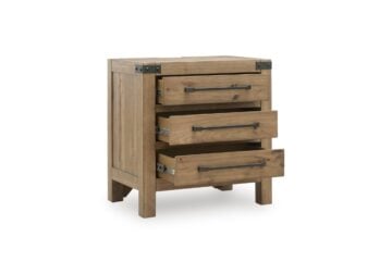 Ridgester Light Brown Three Drawer Chest Nightstand - Image 6
