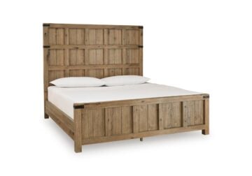 Ridgester Light Brown King Panel Bed