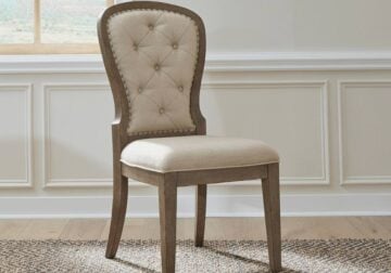 Americana Farmhouse Dusty Taupe Upholstered Tufted Side Chair - Image 3