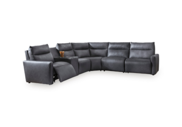 ModZ Blue 6-Piece Power Reclining Sectional w/ Audio Console