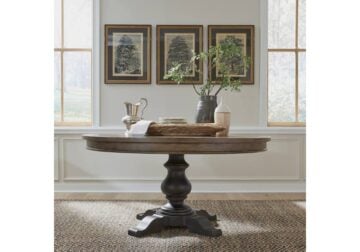 Alternative view of Americana Farmhouse Black/Brown Round Dining Set
