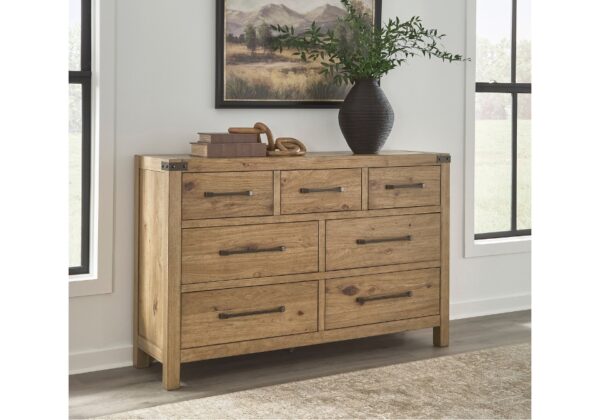 Ridgester Light Brown Dresser - Image 4