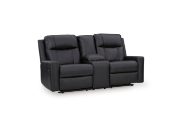 Mackmenville Carbon Double Reclining Loveseat w/Console