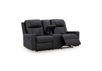 Alternative view of Mackmenville Carbon Double Reclining Loveseat w/Console