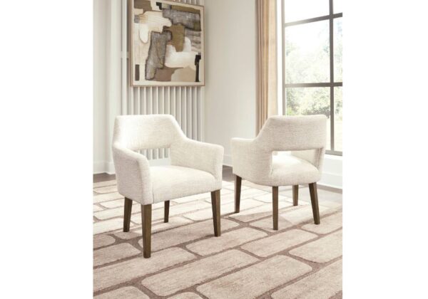 Marxmore Beige/Brown Dining Upholstered Arm Chair - Image 3