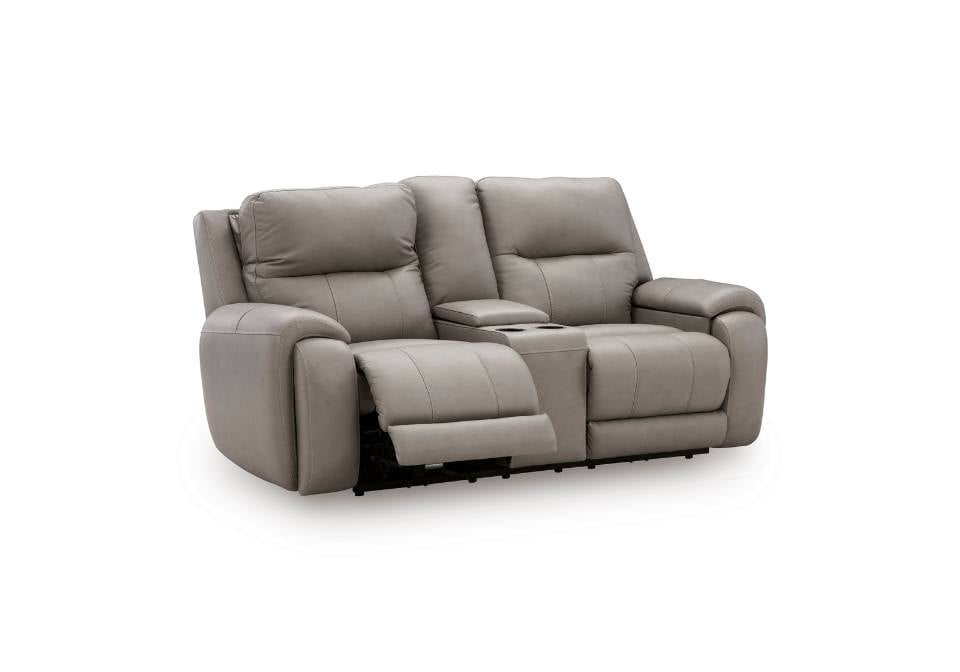 Real Moments Ash Power Reclining Loveseat w/Audio Seating
