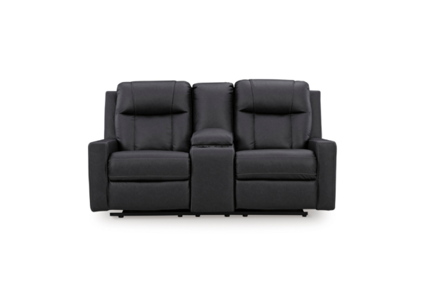 Mackmenville Carbon Double Reclining Loveseat w/Console - Image 5