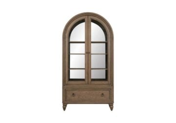 Alternative view of Americana Farmhouse Dusty Taupe Arched Display Cabinet