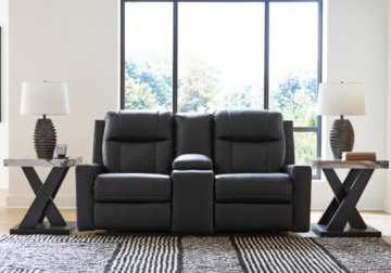 Mackmenville Carbon Double Reclining Loveseat w/Console - Image 4