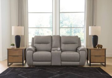Real Moments Ash Power Reclining Loveseat w/Audio Seating - Image 3