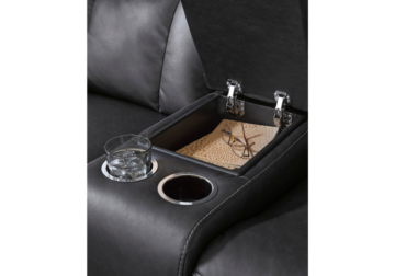 Mackmenville Carbon Double Reclining Loveseat w/Console - Image 3