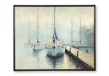 Worthney Blue/White/Brown Wall Art - Image 2