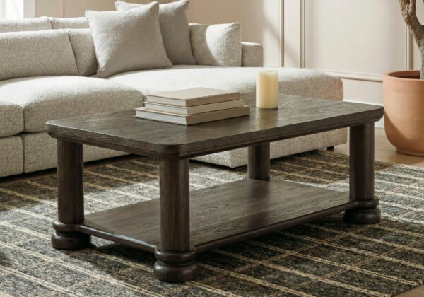 Bannette Dark Brown Rectangular Cocktail Table - Image 3